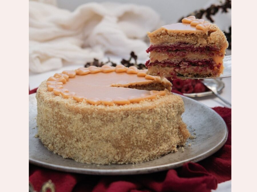 Torta Crocante Frambuesa