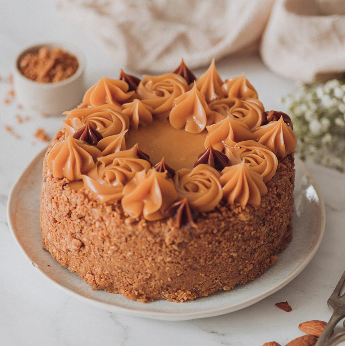 Torta almendra crocante